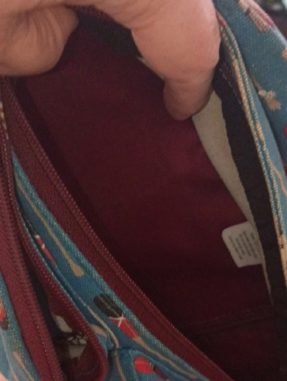 Kavu Teal Sling Bag with Red Dot Logo - Picture 4 of 16
